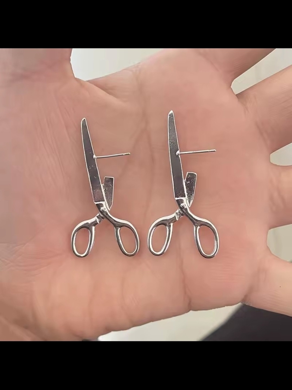Fashion Jewelry Silver Scissors Drop Earrings